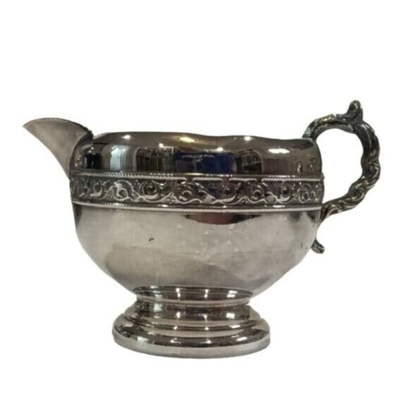 Vintage Viking Plate E.P. Copper Canadian Creamer and 2-Handled Sugar Bowl - Picture 4 of 11